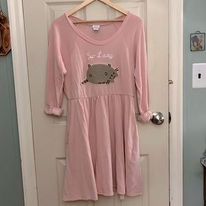 Pusheen Fleece Long Sleeve Skater Dress w/Pockets